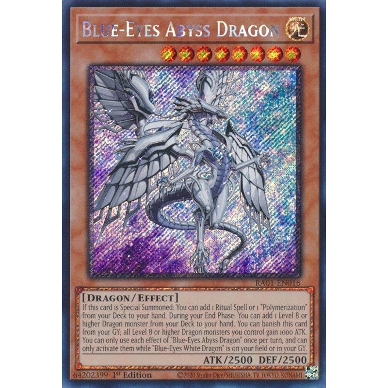 Image for Blue-Eyes Abyss Dragon (Platinum Secret Rare) (RA01-EN016) (RA01) - YuGiOh