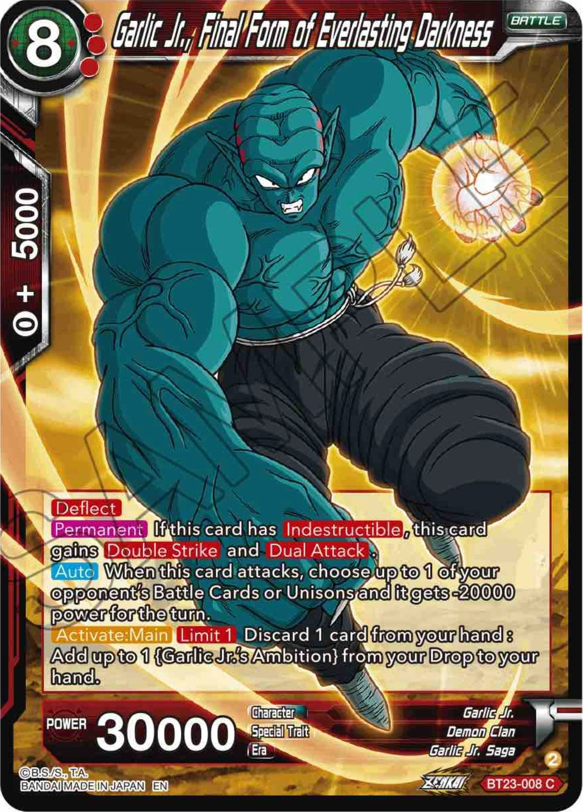 Image for Garlic Jr., Final Form of Everlasting Darkness (BT23-008) (BT23) - Dragon Ball Super: Masters