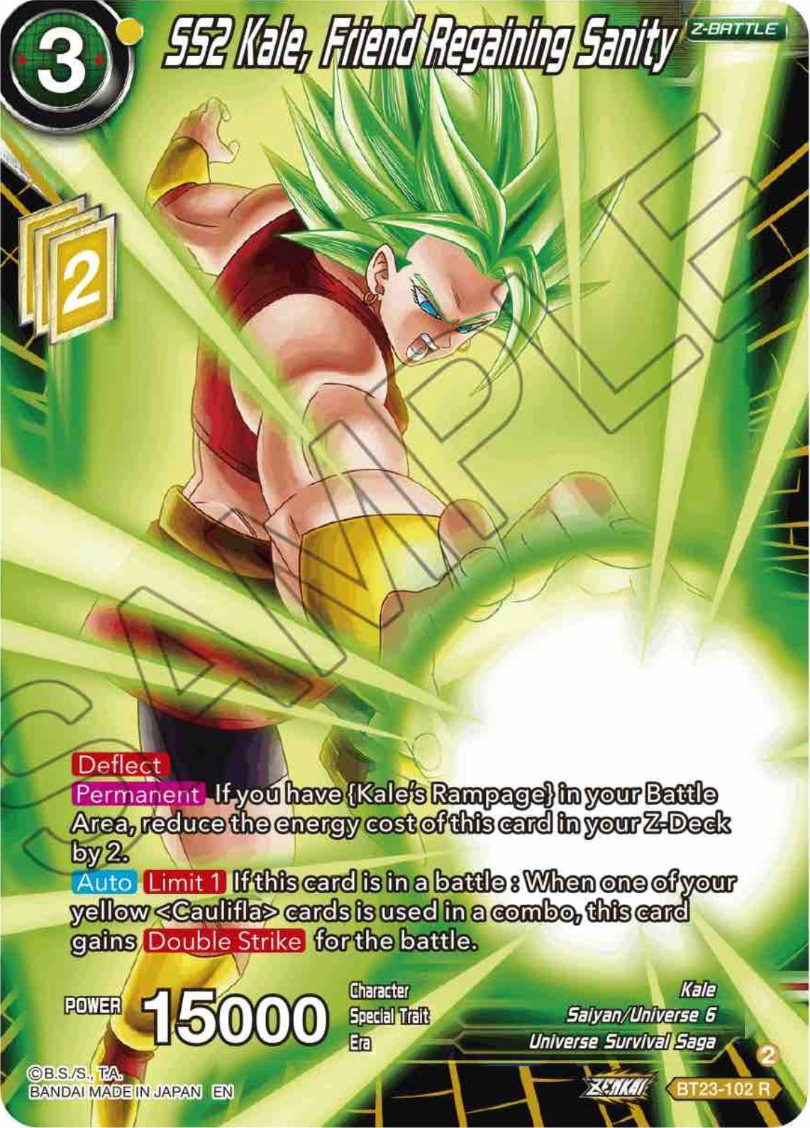 Image for SS2 Kale, Friend Regaining Sanity (BT23-102) (BT23) - Dragon Ball Super: Masters