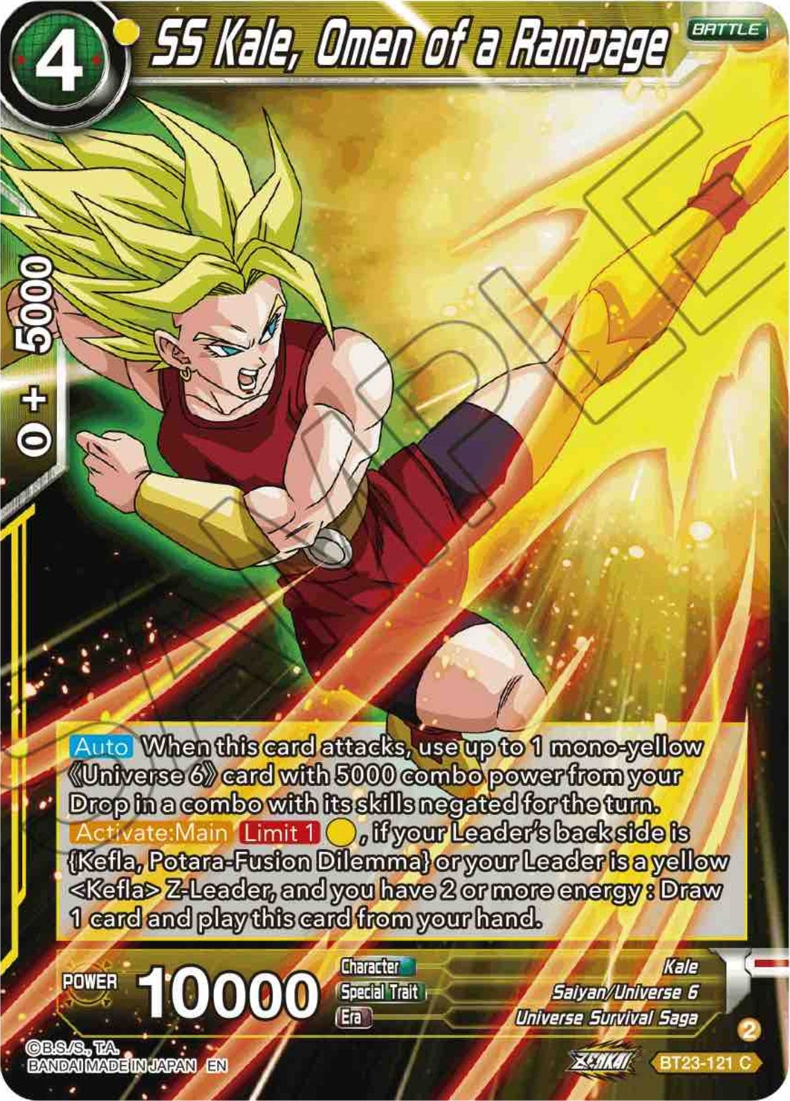 Image for SS Kale, Omen of a Rampage (BT23-121) (BT23) - Dragon Ball Super: Masters
