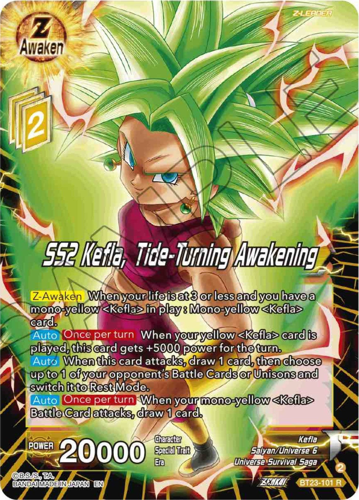 Image for SS2 Kefla, Tide-Turning Awakening (BT23-101) (BT23) - Dragon Ball Super: Masters