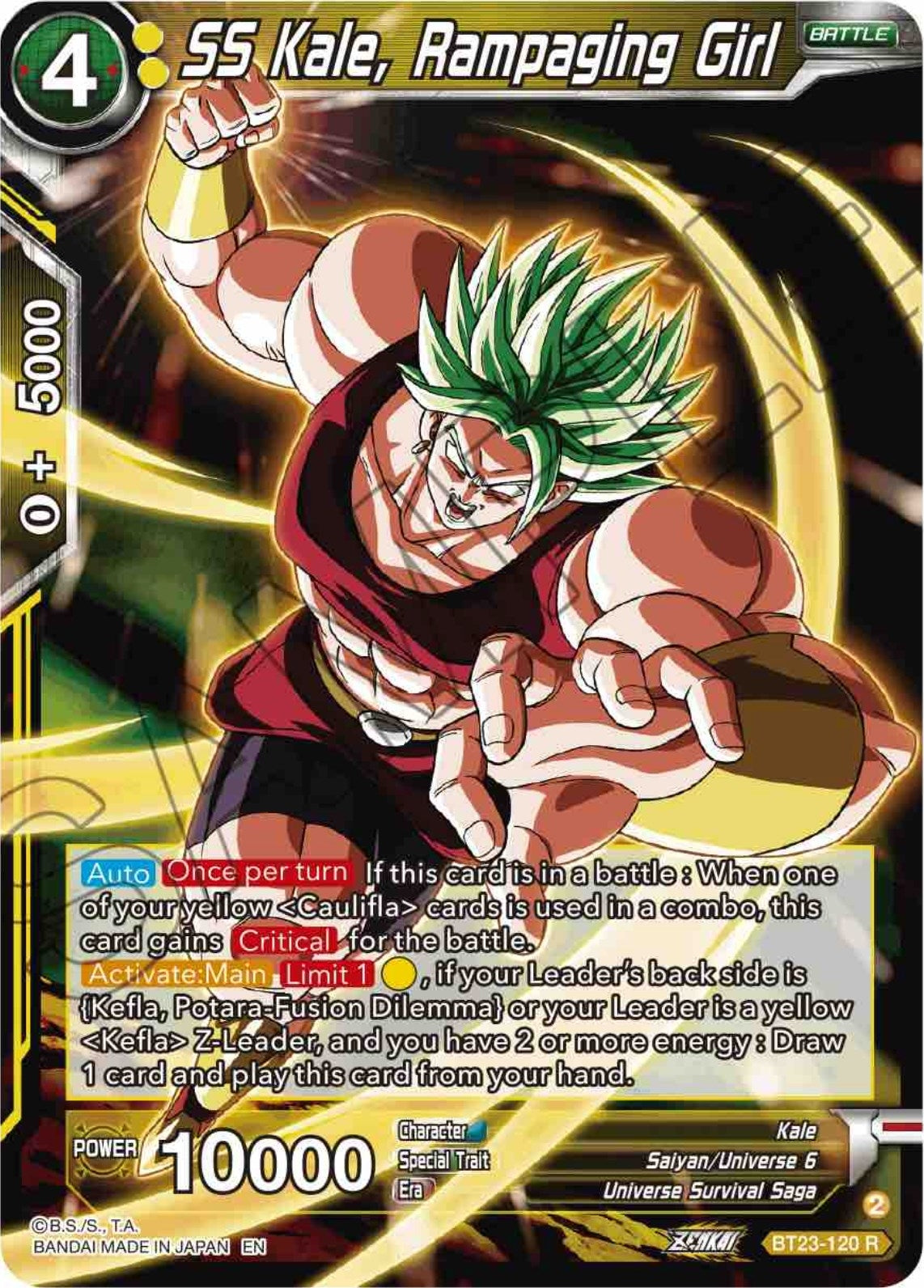 Image for SS Kale, Rampaging Girl (BT23-120) (BT23) - Dragon Ball Super: Masters