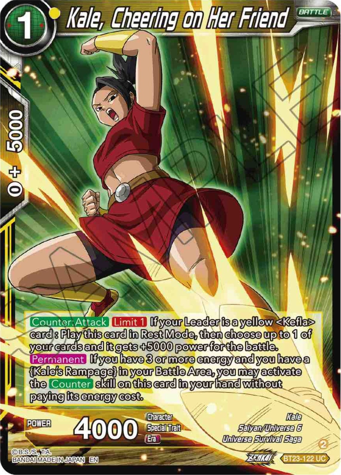 Image for Kale, Cheering on Her Friend (BT23-122) (BT23) - Dragon Ball Super: Masters
