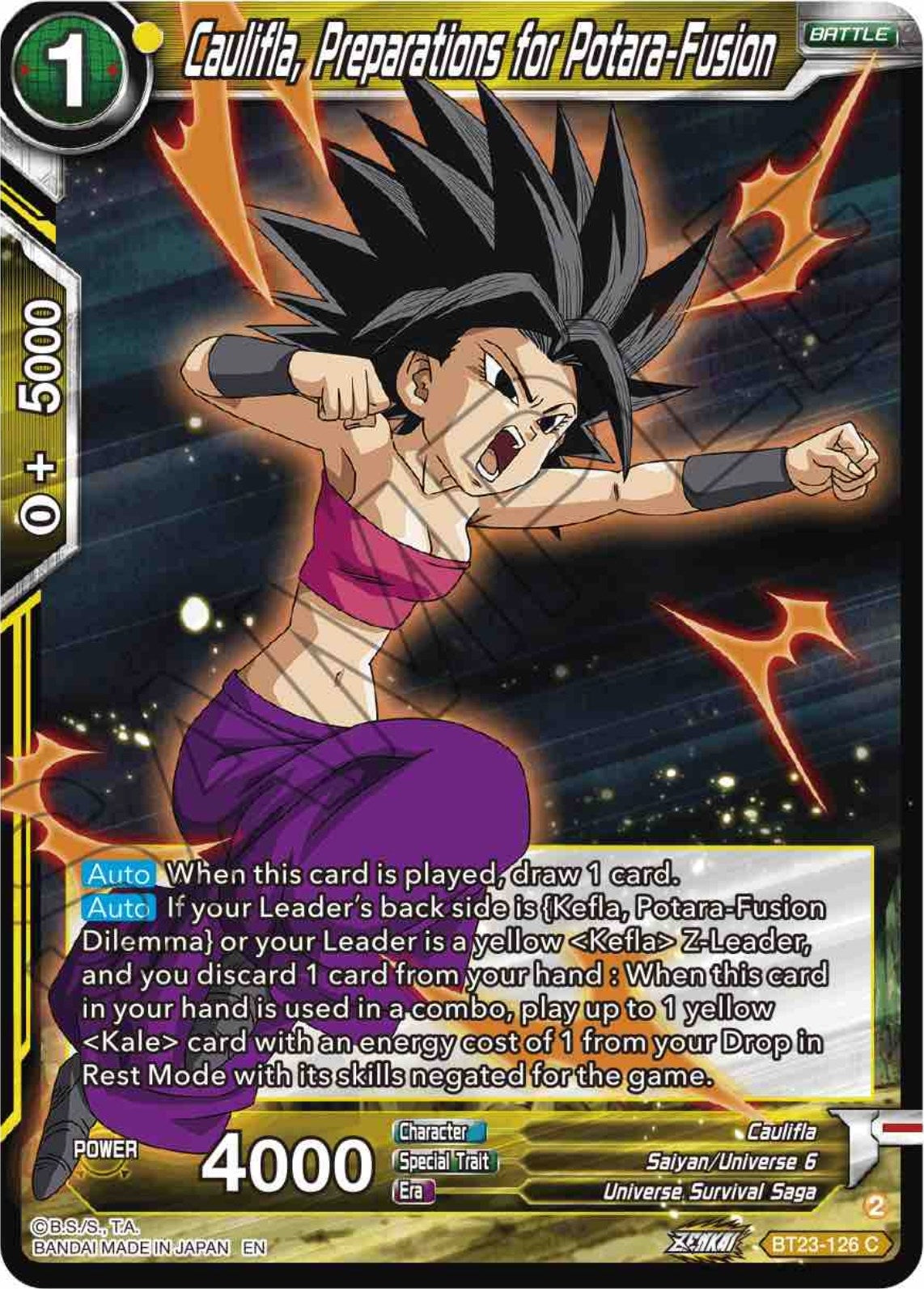 Image for Caulifla, Preparations for Potara-Fusion (BT23-126) (BT23) - Dragon Ball Super: Masters