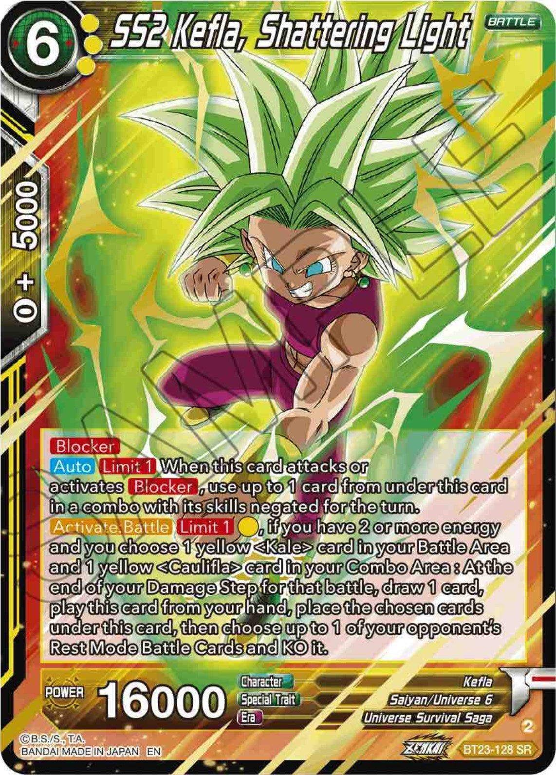 Image for SS2 Kefla, Shattering Light (BT23-128) (BT23) - Dragon Ball Super: Masters