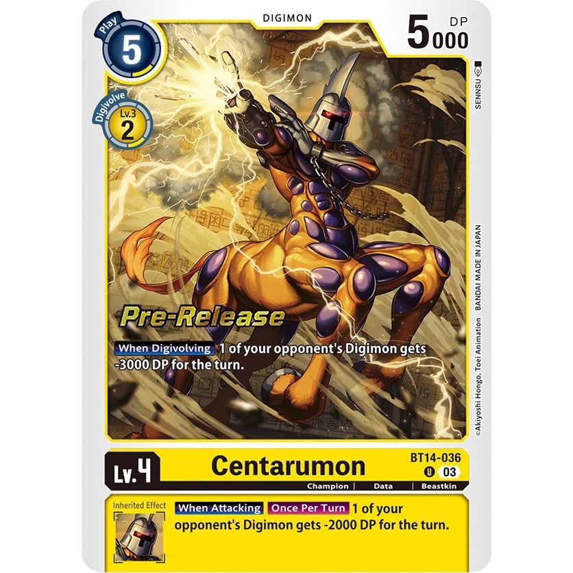 Image for Centarumon (BT14-036 U) (BT14_PR) - Digimon Card Game