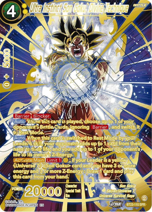 Image for Ultra Instinct Son Goku, Divine Technique (SPR) (BT23-110) (BT23) - Dragon Ball Super: Masters