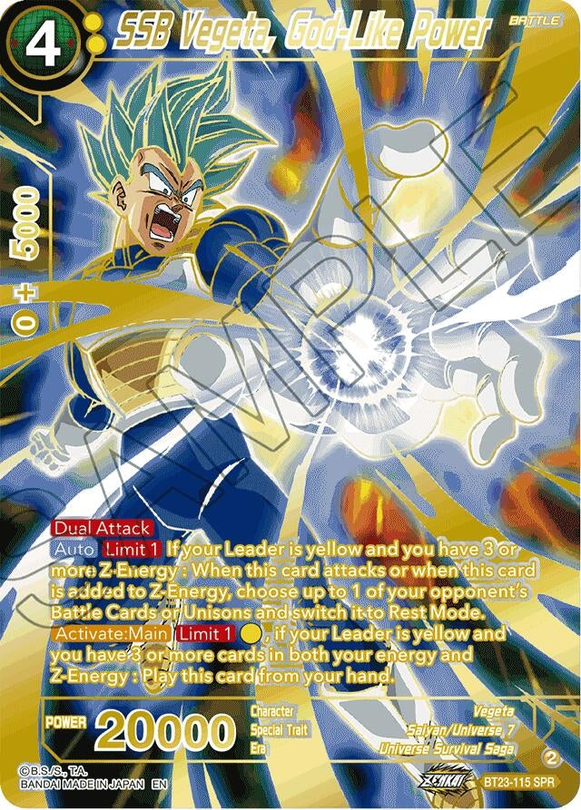 Image for SSB Vegeta, God-Like Power (SPR) (BT23-115) (BT23) - Dragon Ball Super: Masters