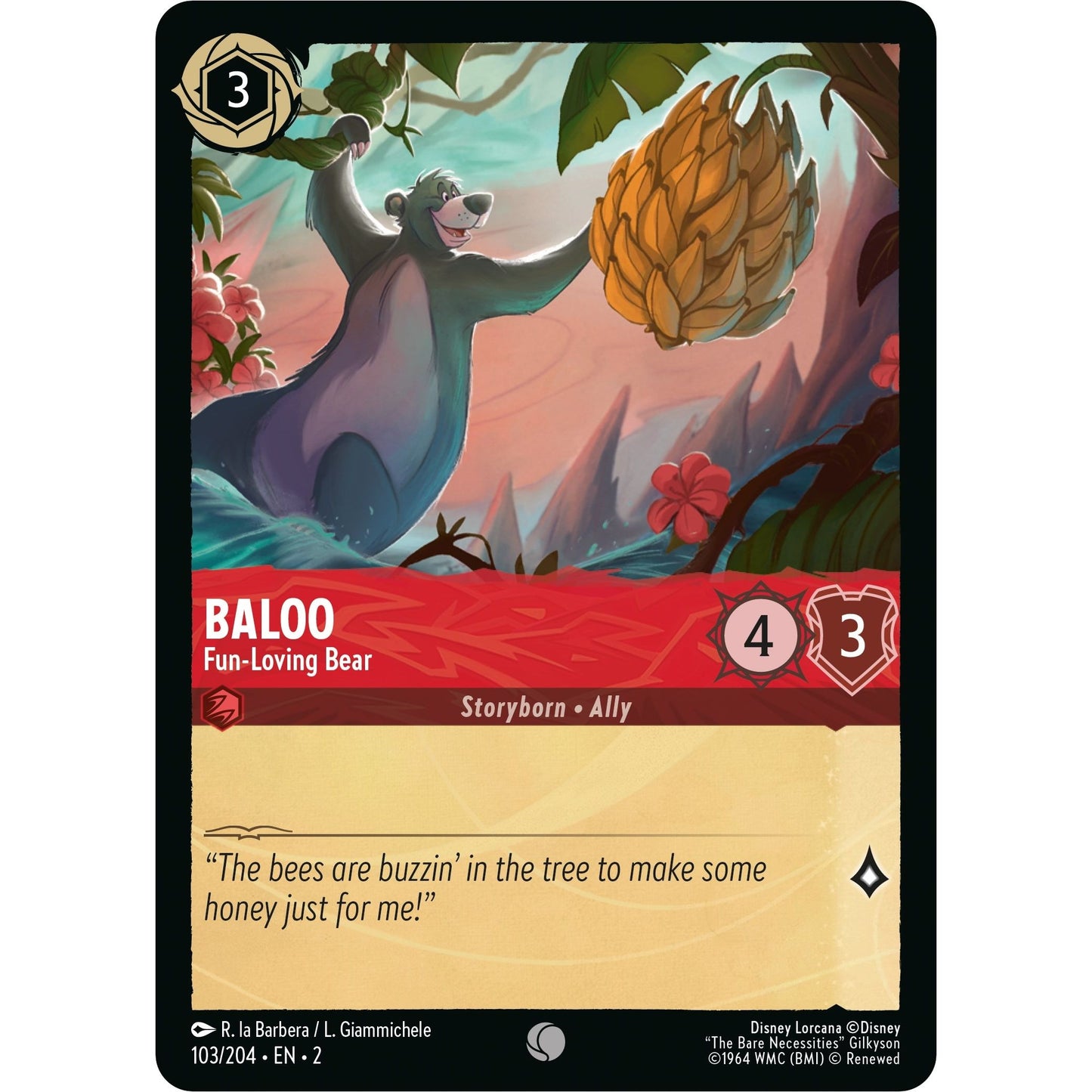 Image for Baloo - Fun-Loving Bear (103/204) (2) - Disney Lorcana