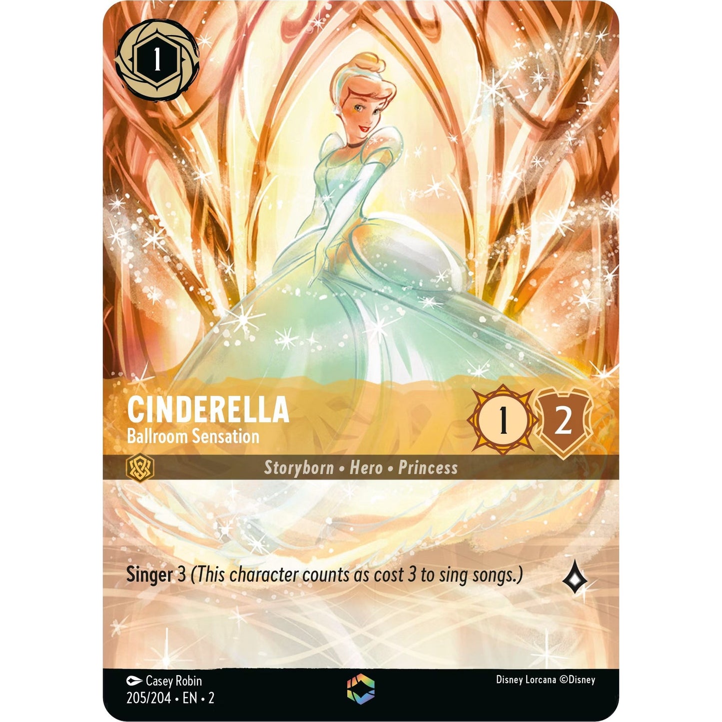 Image for Cinderella - Ballroom Sensation (Enchanted) (205/204) (2) - Disney Lorcana