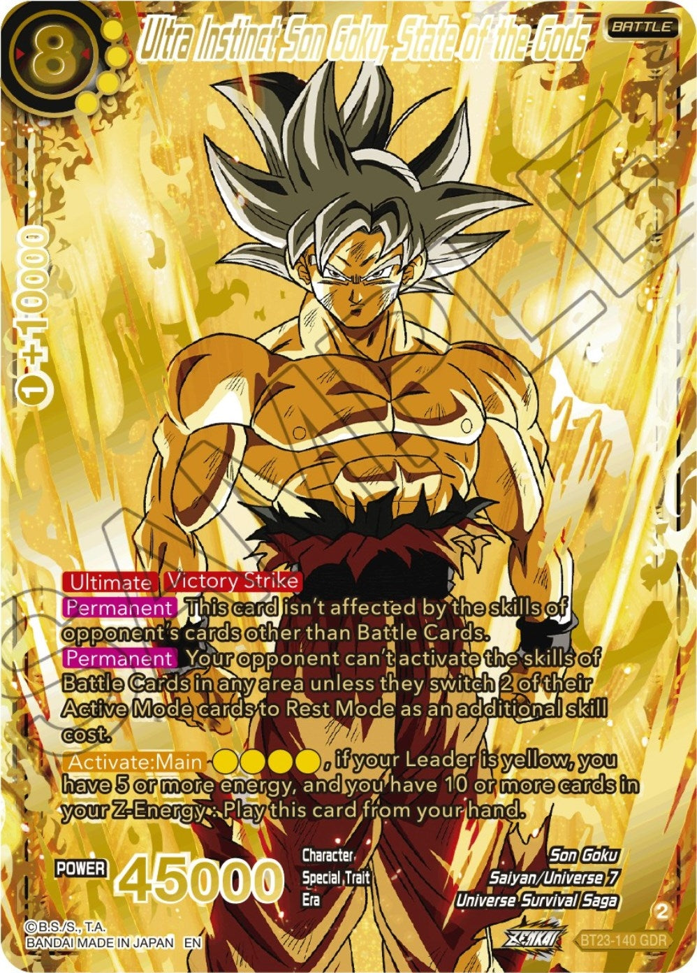 Image for Ultra Instinct Son Goku, State of the Gods (GDR) (BT23-140) (BT23) - Dragon Ball Super: Masters