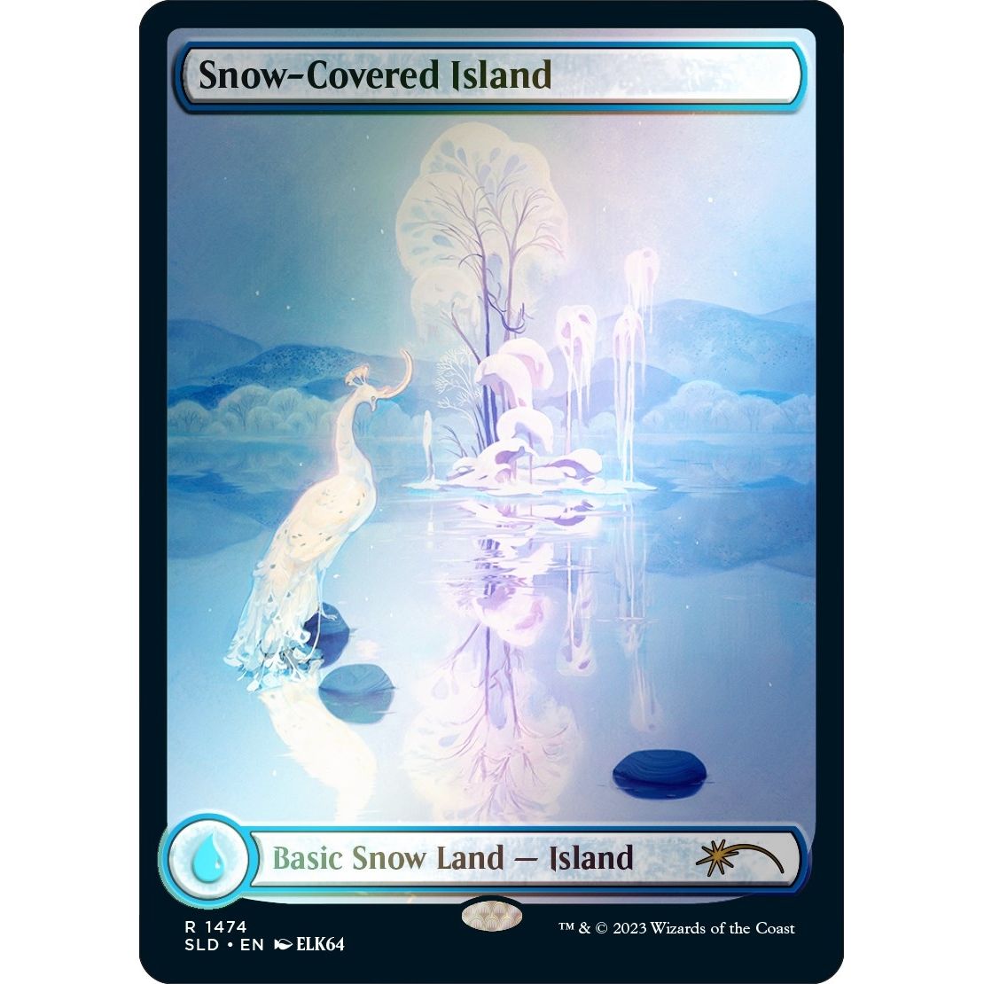 Image for Snow-Covered Island (1474) (Rainbow Foil) (1474) (SLD) - Magic: The Gathering