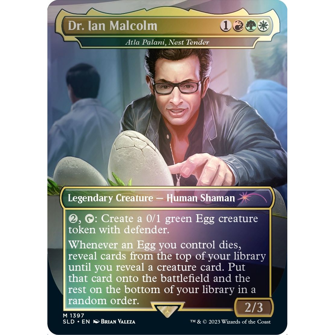 Image for Dr. Ian Malcolm - Atla Palani, Nest Tender (Rainbow Foil) (1397) (SLD) - Magic: The Gathering