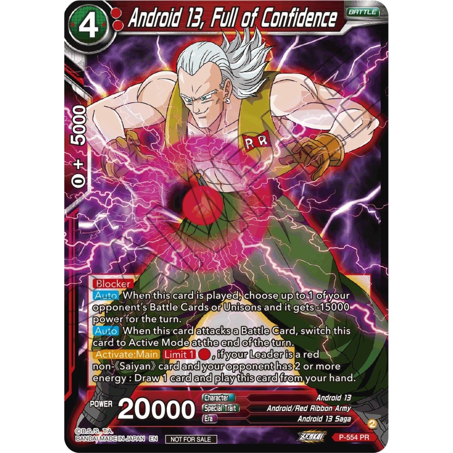 Image for Android 13, Full of Confidence (Zenkai Series Tournament Pack Vol.6) (P-554) (TPR) - Dragon Ball Super: Masters