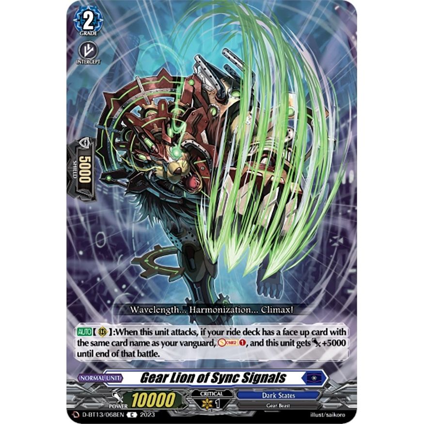 Image for Gear Lion of Sync Signals (D-BT13/068EN) (D-BT13) - Cardfight Vanguard