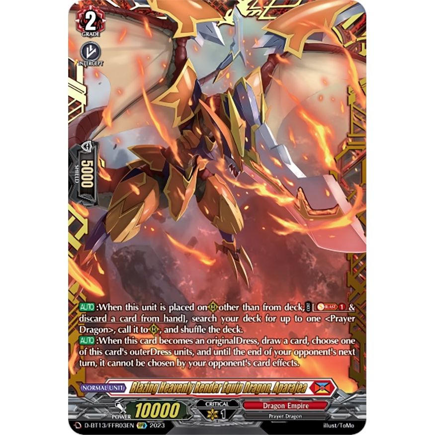 Image for Blazing Heavenly Render Equip Dragon, Aparajea (FFR) (D-BT13/FRR03EN) (D-BT13) - Cardfight Vanguard