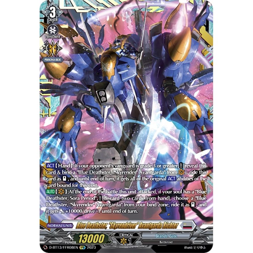 Image for Blue Deathster, "Skyrendriver" Avantgarda Richter (FFR) (D-BT13/FRR08EN) (D-BT13) - Cardfight Vanguard