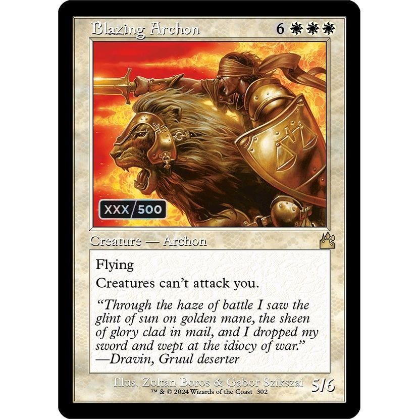 Image for Blazing Archon (Retro Frame) (Serial Numbered) (302) (RVR) - Magic: The Gathering