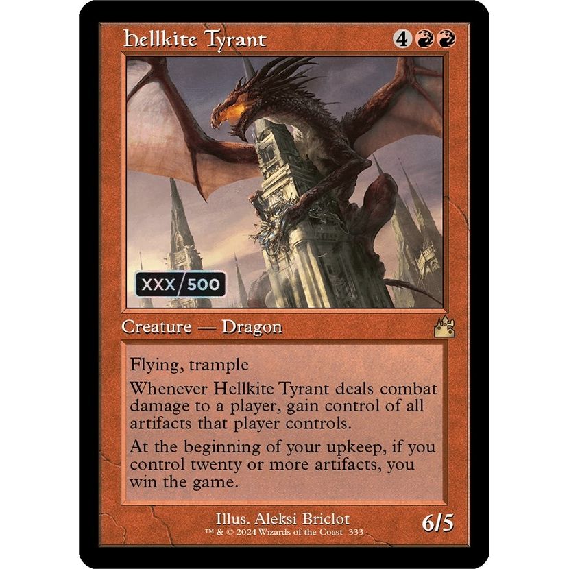 Image for Hellkite Tyrant (Retro Frame) (Serial Numbered) (333) (RVR) - Magic: The Gathering