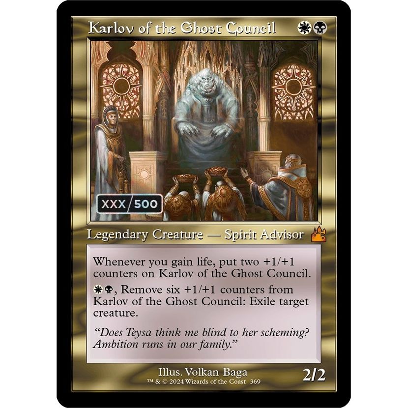 Image for Karlov of the Ghost Council (Retro Frame) (Serial Numbered) (369) (RVR) - Magic: The Gathering