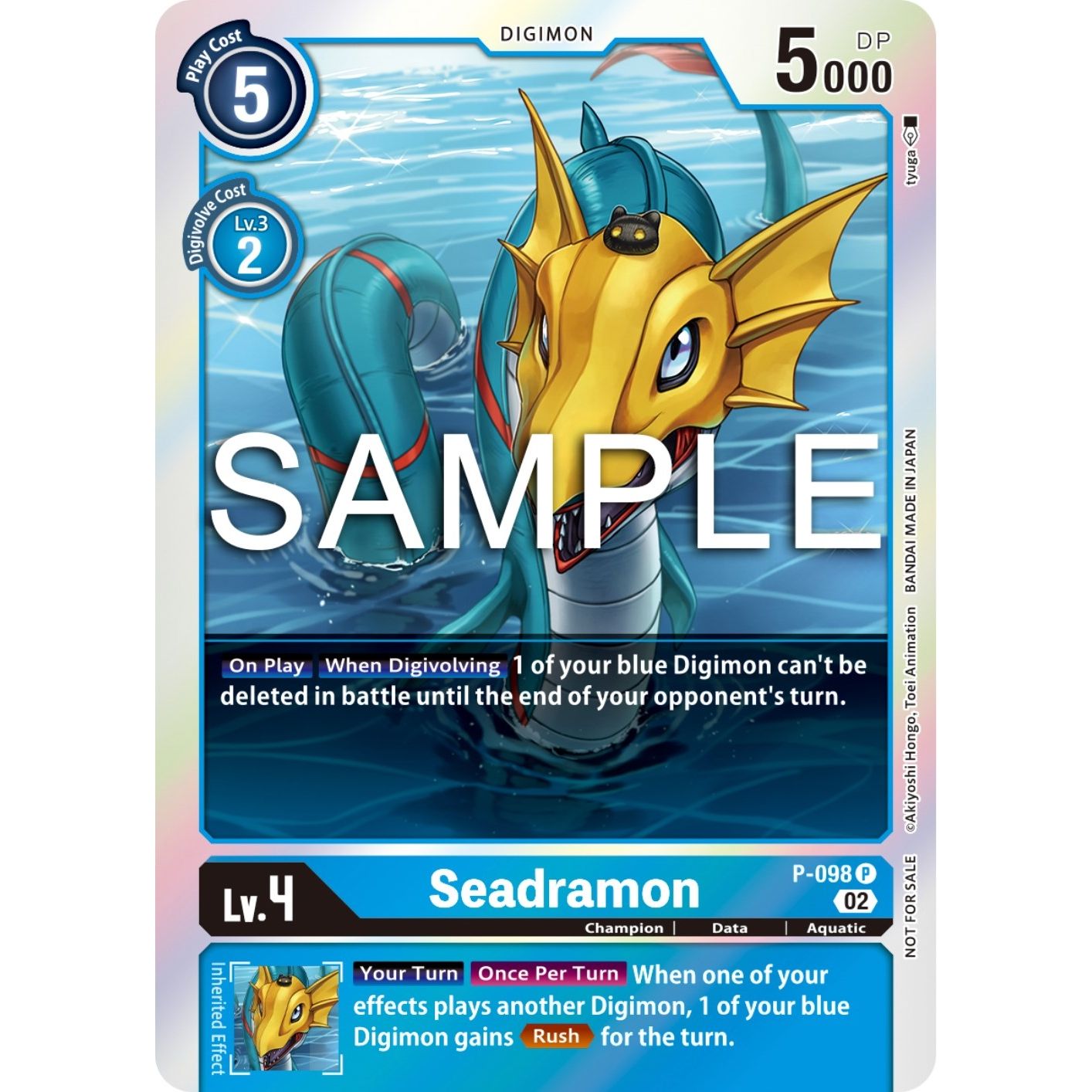 Image for Seadramon - P-098 (Limited Card Pack Ver.2) (P-098 P) (D-PR) - Digimon Card Game