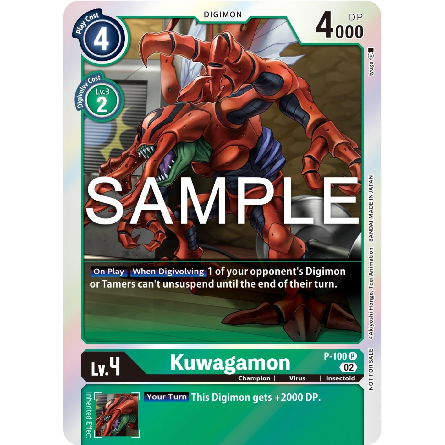 Image for Kuwagamon - P-100 (Limited Card Pack Ver.2) (P-100 P) (D-PR) - Digimon Card Game