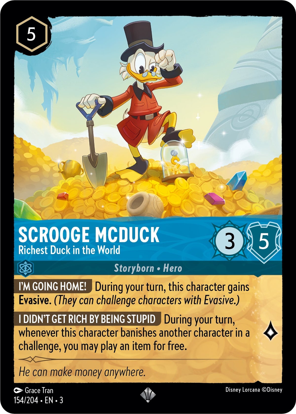 Image for Scrooge McDuck - Richest Duck in the World (154/204) (3) - Disney Lorcana