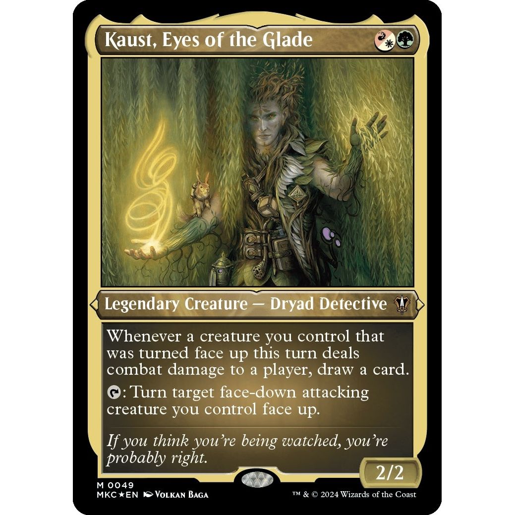 Image for Kaust, Eyes of the Glade (Display Commander) - Thick Stock (49) (MKC) - Magic: The Gathering