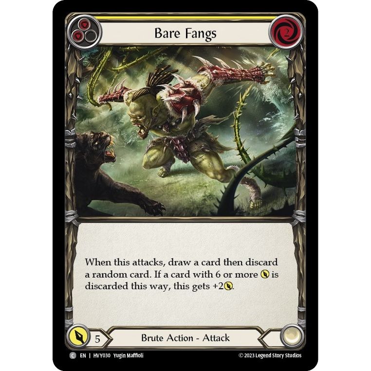 Image for Bare Fangs (Yellow) (HVY030) (HVY) - Flesh and Blood TCG