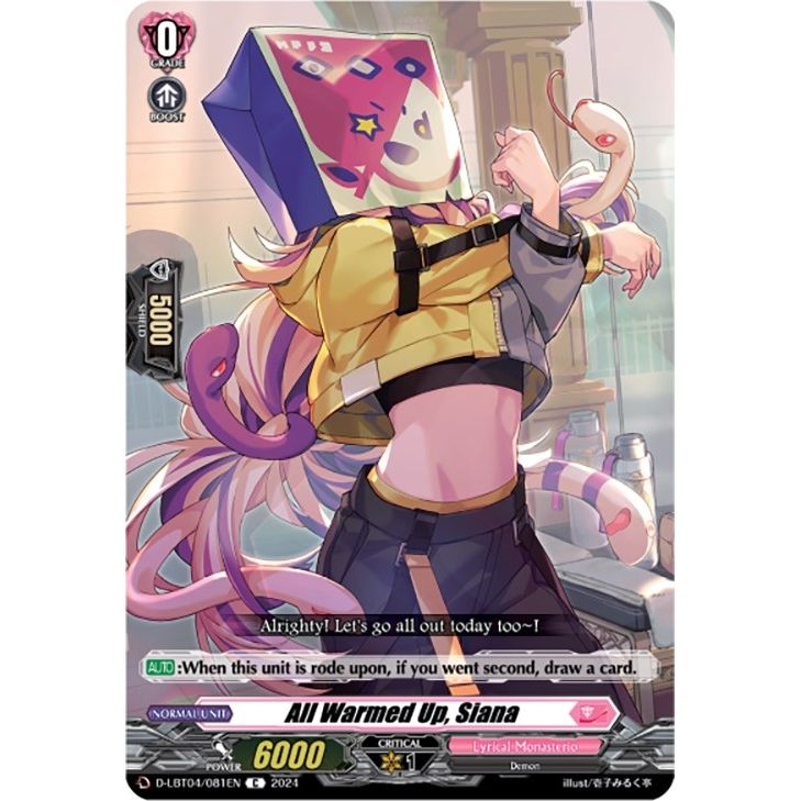 Image for All Warmed Up, Siana (D-LBT04/081EN) (D-LBT04) - Cardfight Vanguard