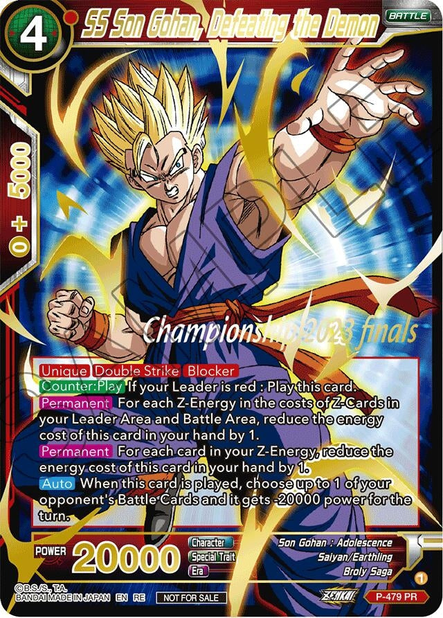 Image for SS Son Gohan, Defeating the Demon (2023 Championship Finals Celebration Pack Deluxe Set) (P-479) (TPR) - Dragon Ball Super: Masters