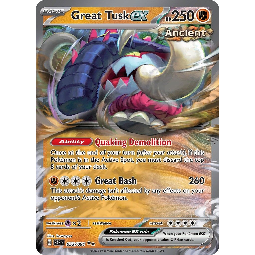 Image for Great Tusk ex (053/091) (PAF) - Pokemon