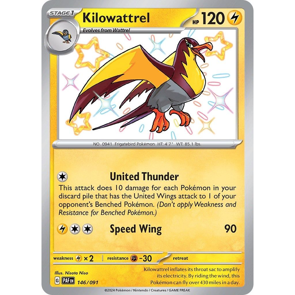 Image for Kilowattrel (146/091) (PAF) - Pokemon