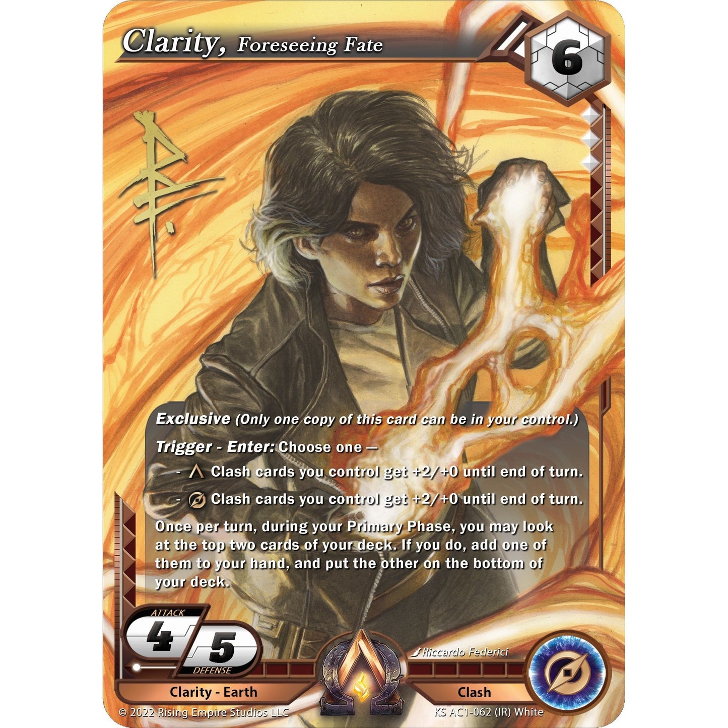 Image for Clarity, Foreseeing Fate (Iconic Rare) (KS AC1-062) (KS AC1) - Alpha Clash