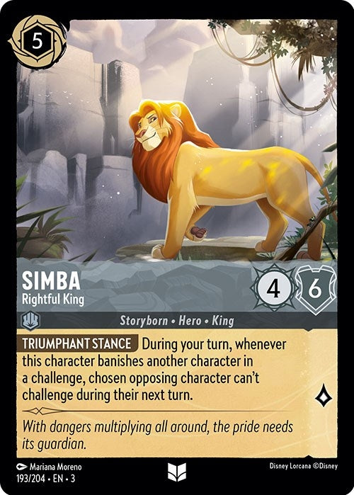 Image for Simba - Rightful King (193/204) (3) - Disney Lorcana