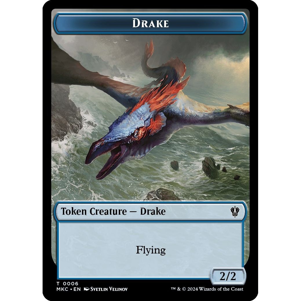 Image for Drake // Cat Double-Sided Token (6 // 15) (MKC) - Magic: The Gathering
