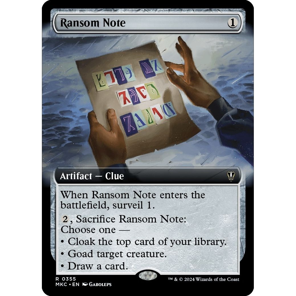 Image for Ransom Note (0355) (Extended Art) (355) (MKC) - Magic: The Gathering