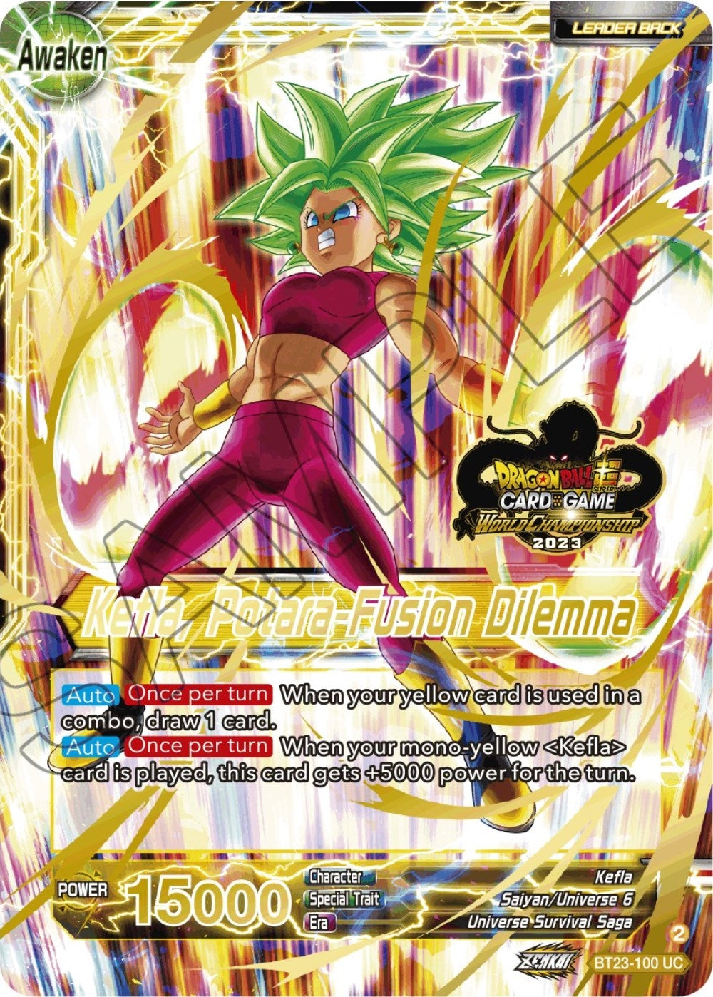 Image for Kale & Caulifla // Kefla, Potara-Fusion Dilemma (2023 Worlds ZENKAI 06 Leader Set) (BT23-100) (TPR) - Dragon Ball Super: Masters