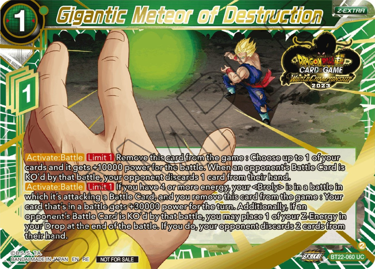 Image for Gigantic Meteor of Destruction (2023 World Championship Z-Extra Card Set) (BT22-060) (TPR) - Dragon Ball Super: Masters