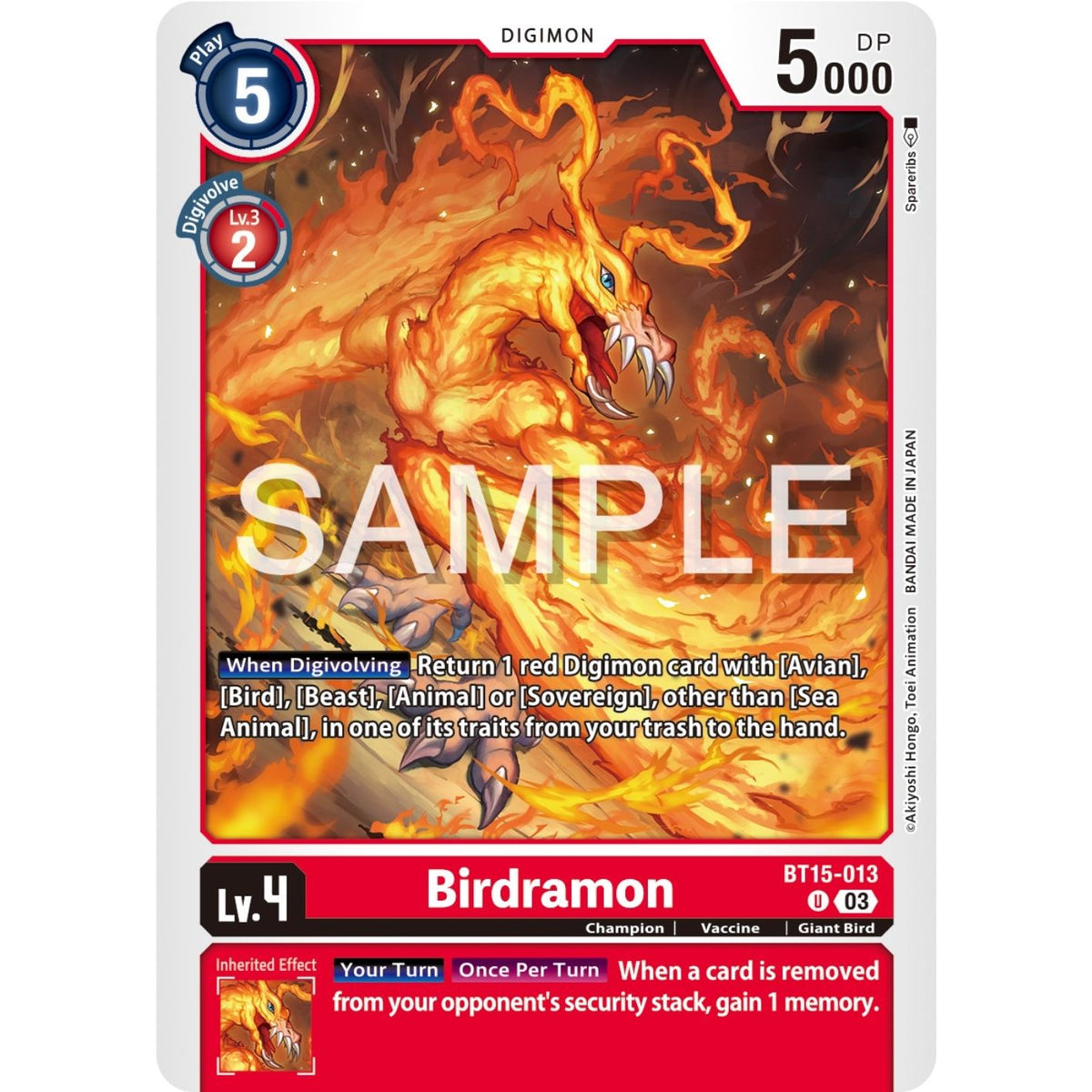 Image for Birdramon (BT15-013 U) (BT15) - Digimon Card Game