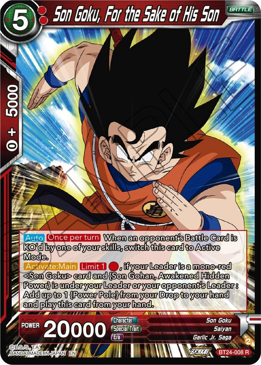 Image for Son Goku, For the Sake of His Son (BT24-008) (BT24) - Dragon Ball Super: Masters