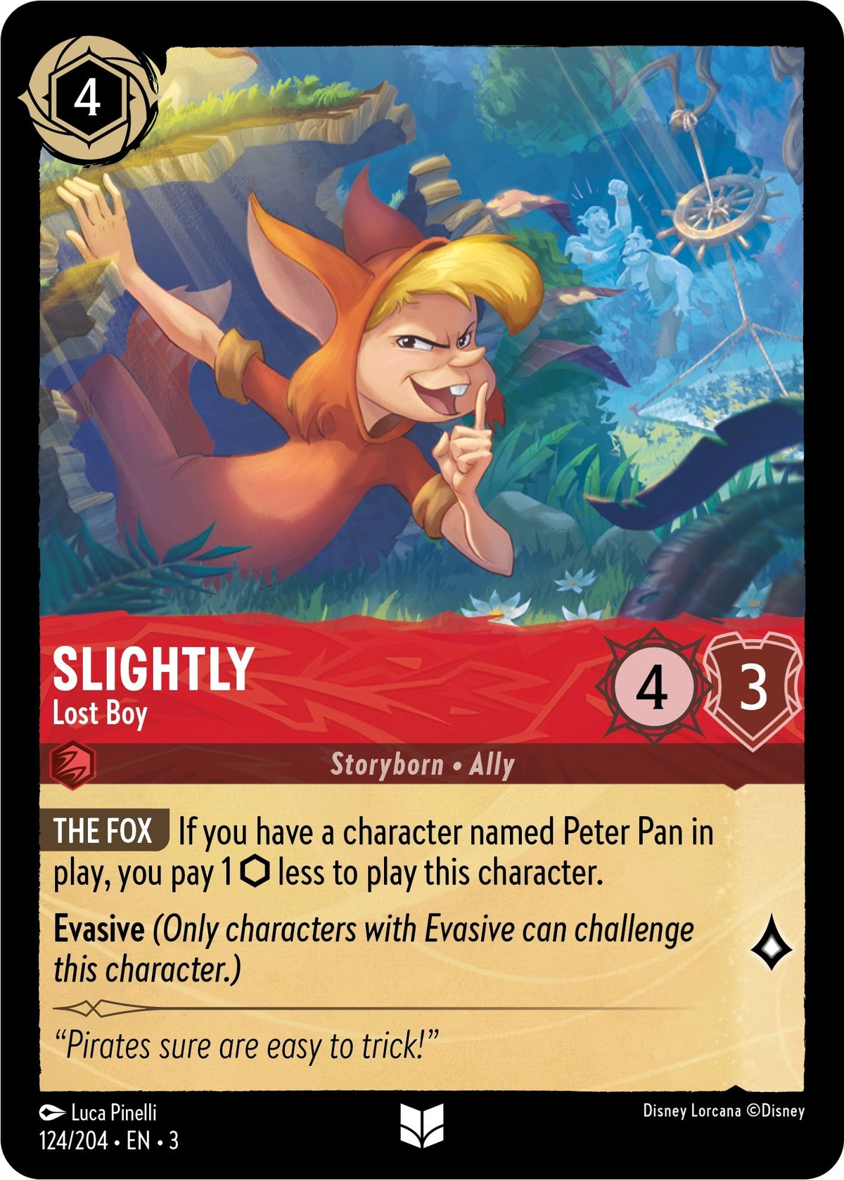 Image for Slightly - Lost Boy (124/204) (3) - Disney Lorcana