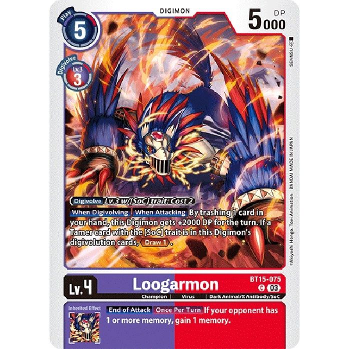 Image for Loogarmon (BT15-075 C) (BT15) - Digimon Card Game
