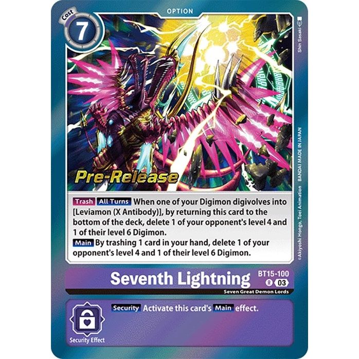 Image for Seventh Lightning (BT15-100 R) (BT15_PR) - Digimon Card Game