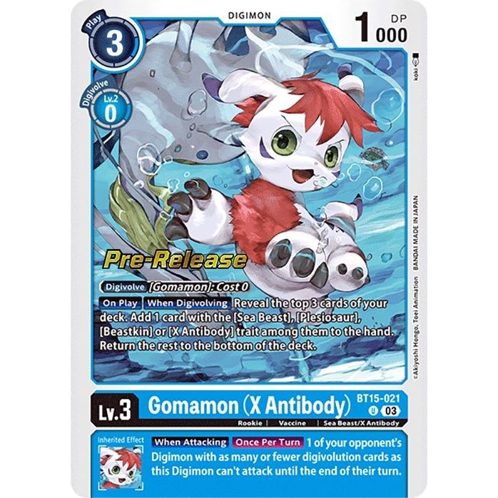 Image for Gomamon (X Antibody) (BT15-021 U) (BT15_PR) - Digimon Card Game