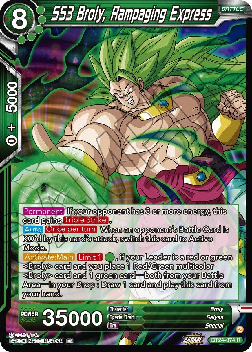 Image for SS3 Broly, Rampaging Express (BT24-074) (BT24) - Dragon Ball Super: Masters