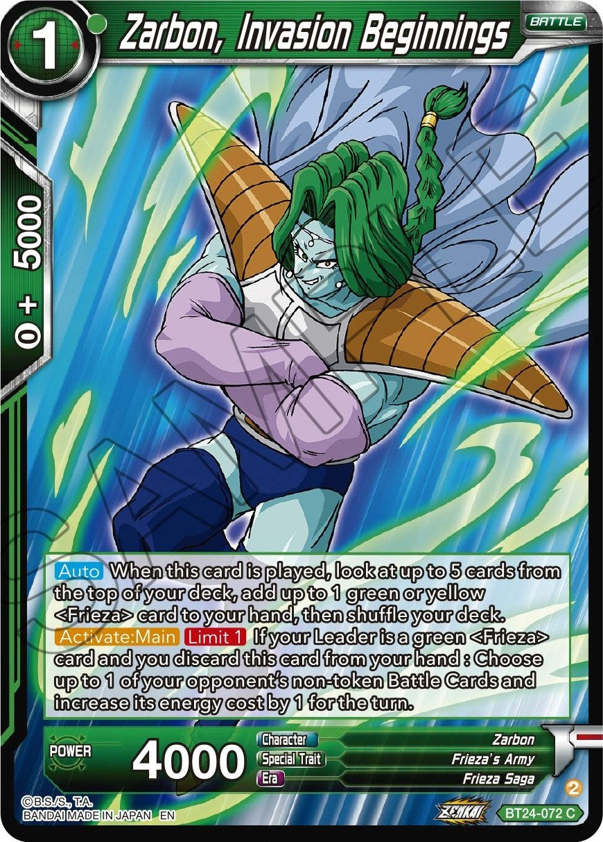 Image for Zarbon, Invasion Beginnings (BT24-072) (BT24) - Dragon Ball Super: Masters