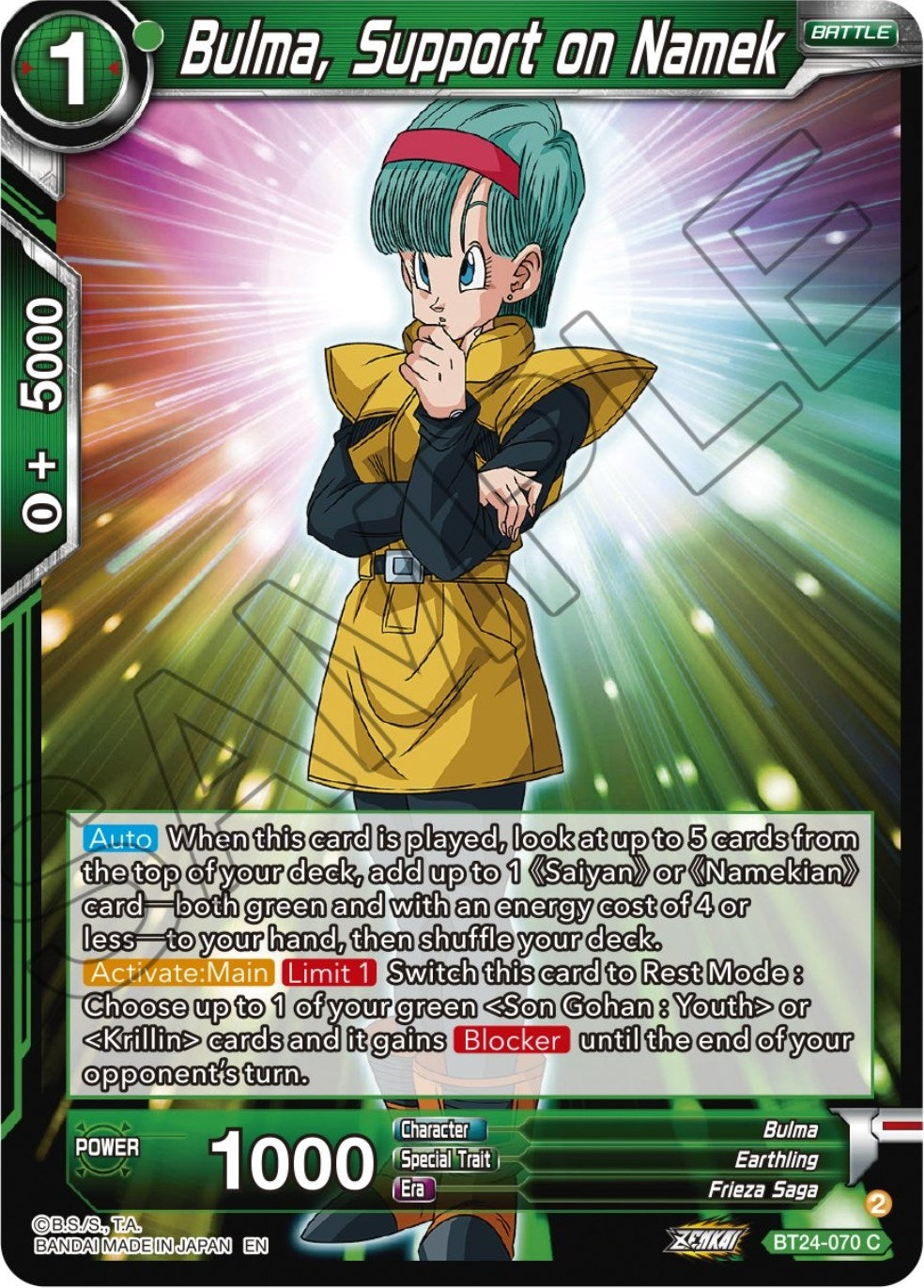 Image for Bulma, Support on Namek (BT24-070) (BT24) - Dragon Ball Super: Masters