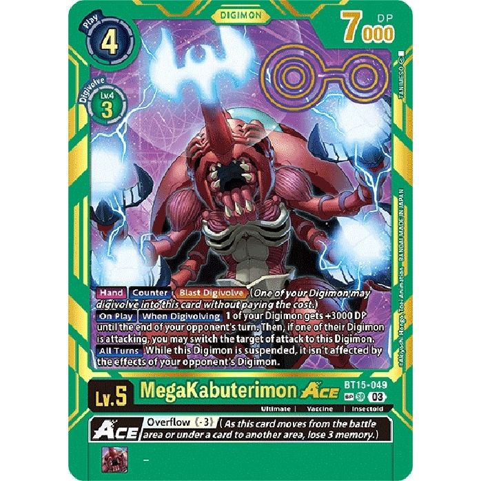 Image for MegaKabuterimon ACE (Special Rare) (BT15-049 SP) (BT15) - Digimon Card Game