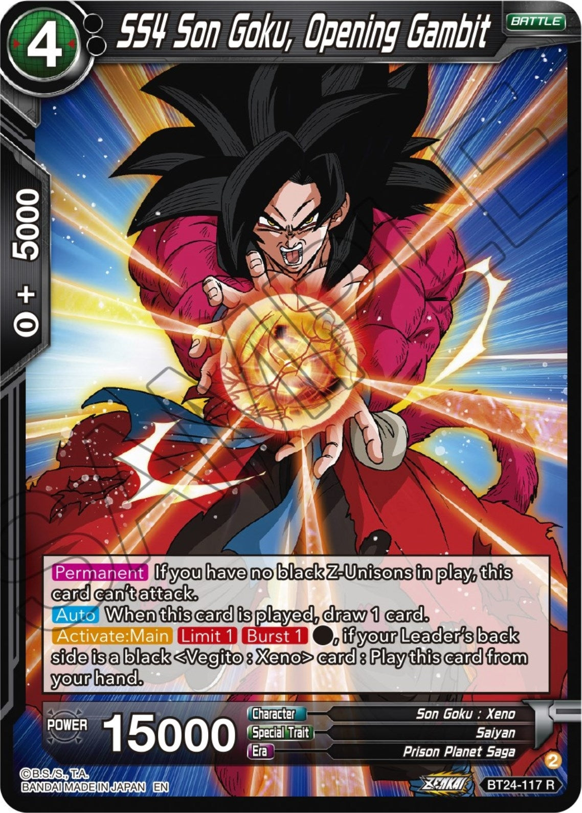 Image for SS4 Son Goku, Opening Gambit (BT24-117) (BT24) - Dragon Ball Super: Masters